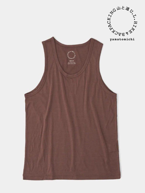 Men's 100% Merino Light Tank #Smoke Brown｜山と道 – moderate