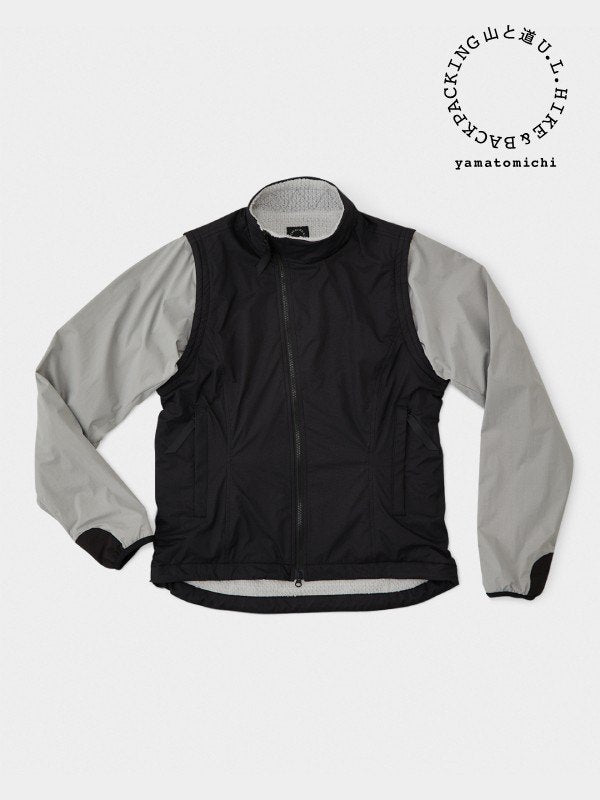 Women's Light Alpha Vest/Jacket #Black x Light Gray｜山と道 – moderate