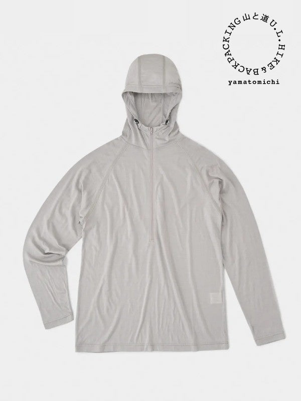 100% Merino Light Hoody #Silver Cloud｜山と道 – moderate