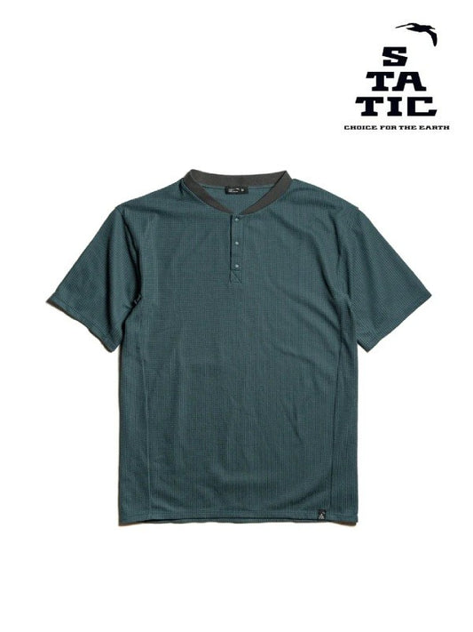 Doublecell Henley S/S Shirts #Sage Grey [100924]｜STATIC