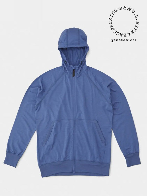 100% Merino Zip Hoody #Jay Blue｜山と道 – moderate