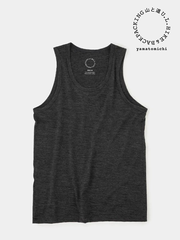 Men's 100% Merino Light Tank #Charcoal｜山と道 – moderate