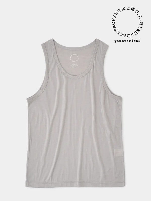 Men's 100% Merino Light Tank #Silver Cloud｜山と道