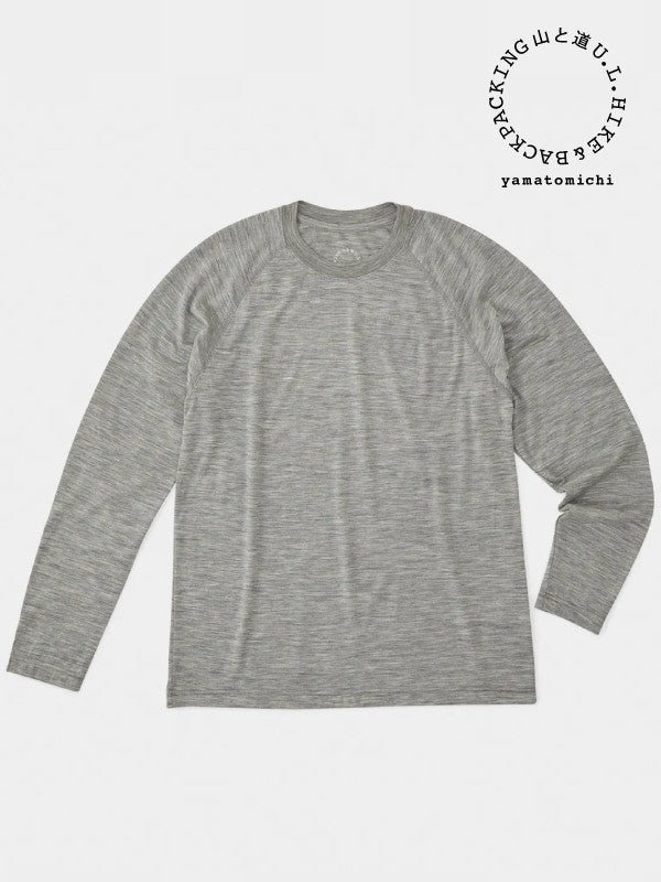 100% Merino Light Long Sleeve #Gray Marl｜山と道