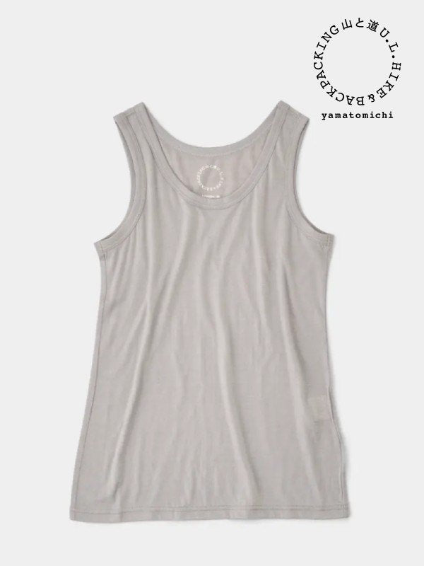 Women's 100% Merino Light Tank #Silver Cloud｜山と道 – moderate