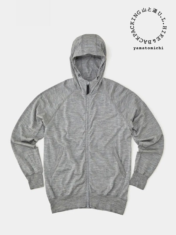 100% Merino Zip Hoody #Gray Marl｜山と道 – moderate