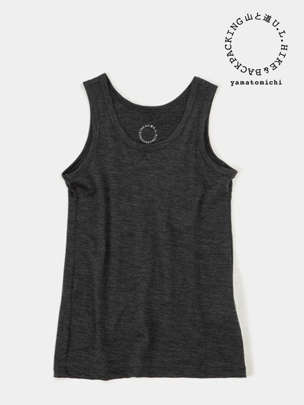 Women's 100% Merino Light Tank #Charcoal｜山と道 – moderate