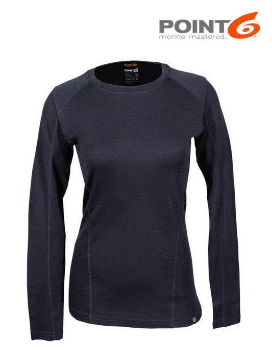 Women's Base Layer Long Sleeve Mid Crew Neck Top #Black [81-8004-204]｜POINT6