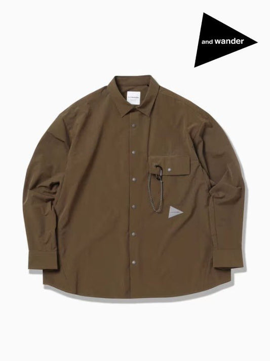 light w cloth shirt #brown [5743283071] ｜andwander