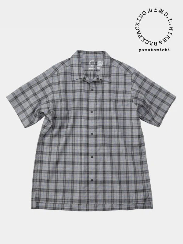 山と道｜ヤマトミチ M's Merino Short Sleeve Shirt #Gray Check