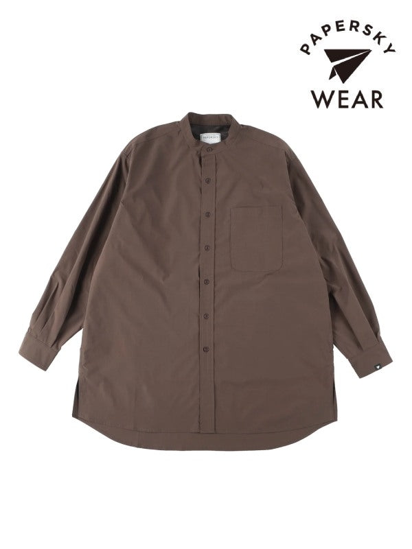 RELAX CAVE TYPEWRITER LONG BIG SHIRT #BROWN [PS232016]｜PAPERSKY