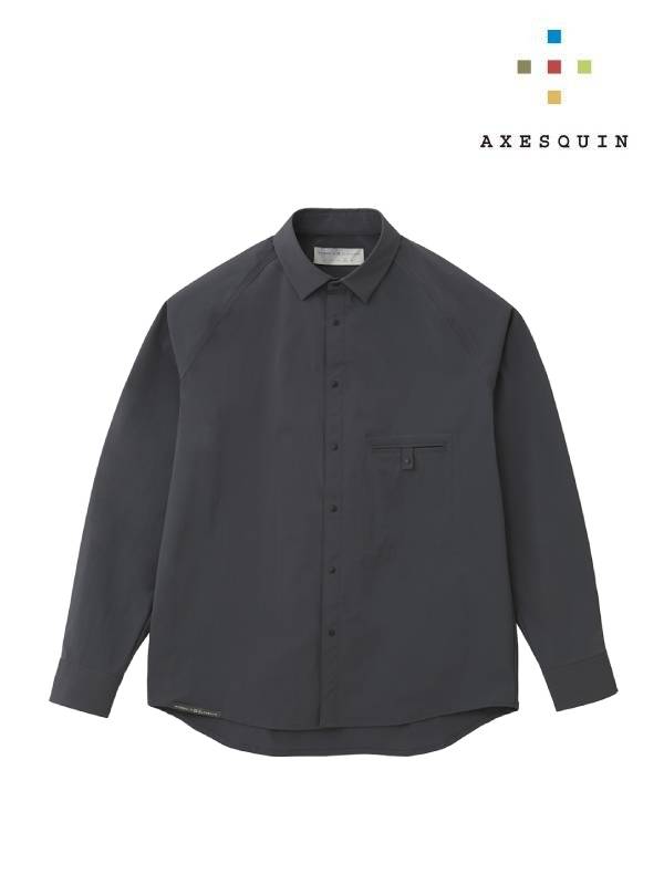 ソフトシェルのショートカラーシャツ #ケシズミイロ [021054]｜AXESQUIN – moderate