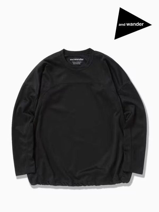Women's power dry jersey LS T #010/black [4164136]｜and wander
