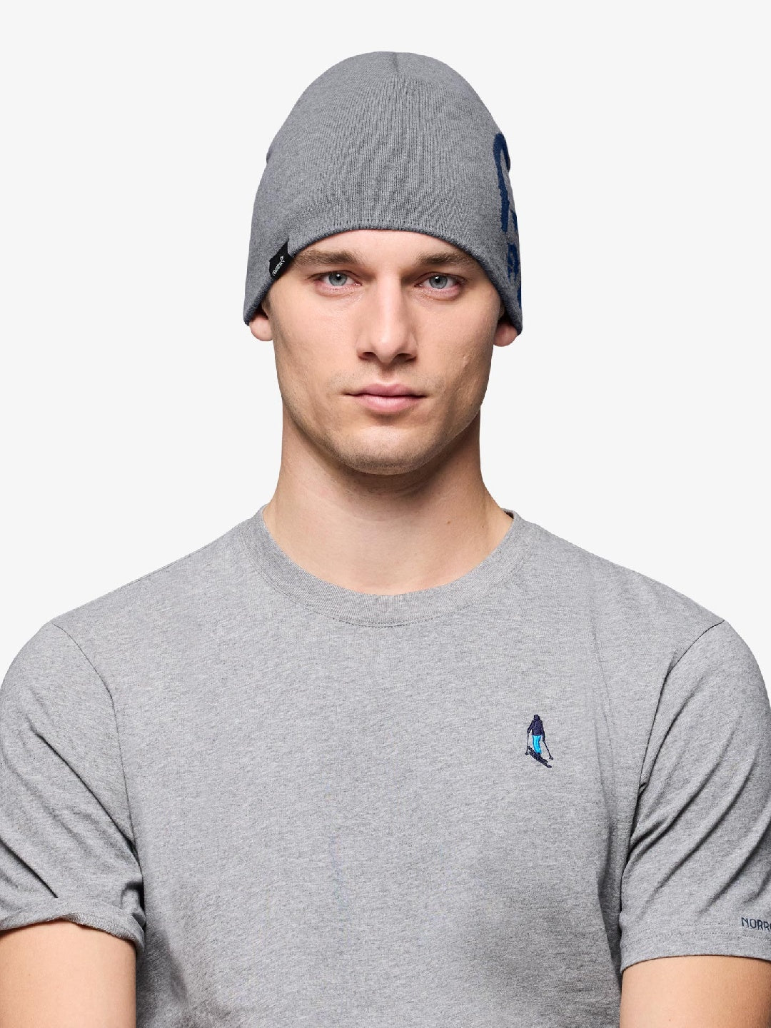 /29 mid cotton logo Beanie #Grey Melange [5217-23]｜Norrona