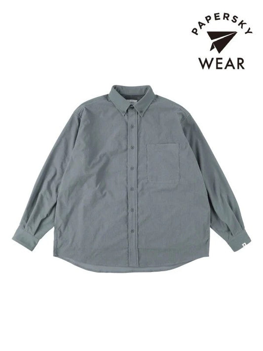 HIKE&BIKE CAVE CORDUROY BIG SHIRT #BLUEGRAY [PS232008]｜PAPERSKY WEAR