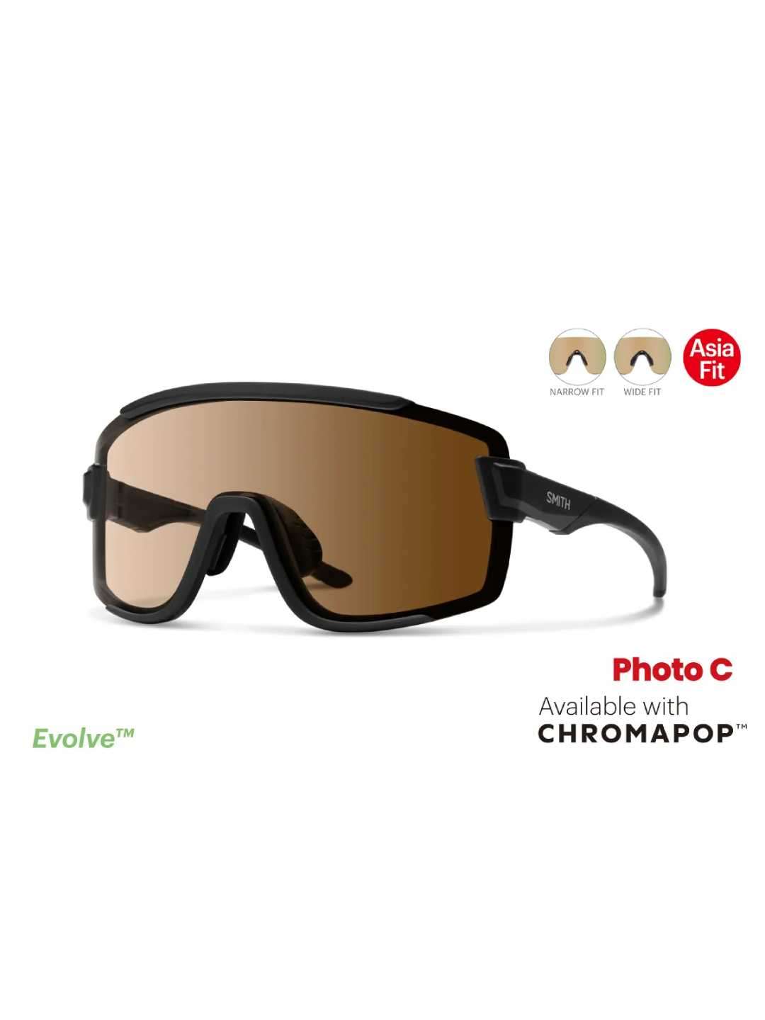 Wildcat Asia Fit CP-Photochromic Brown & Clear #Matte Black [205000925]｜SMITH