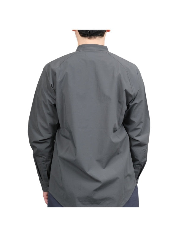 ソフトシェルのバンドカラーシャツ #ケシズミイロ [021091]｜AXESQUIN