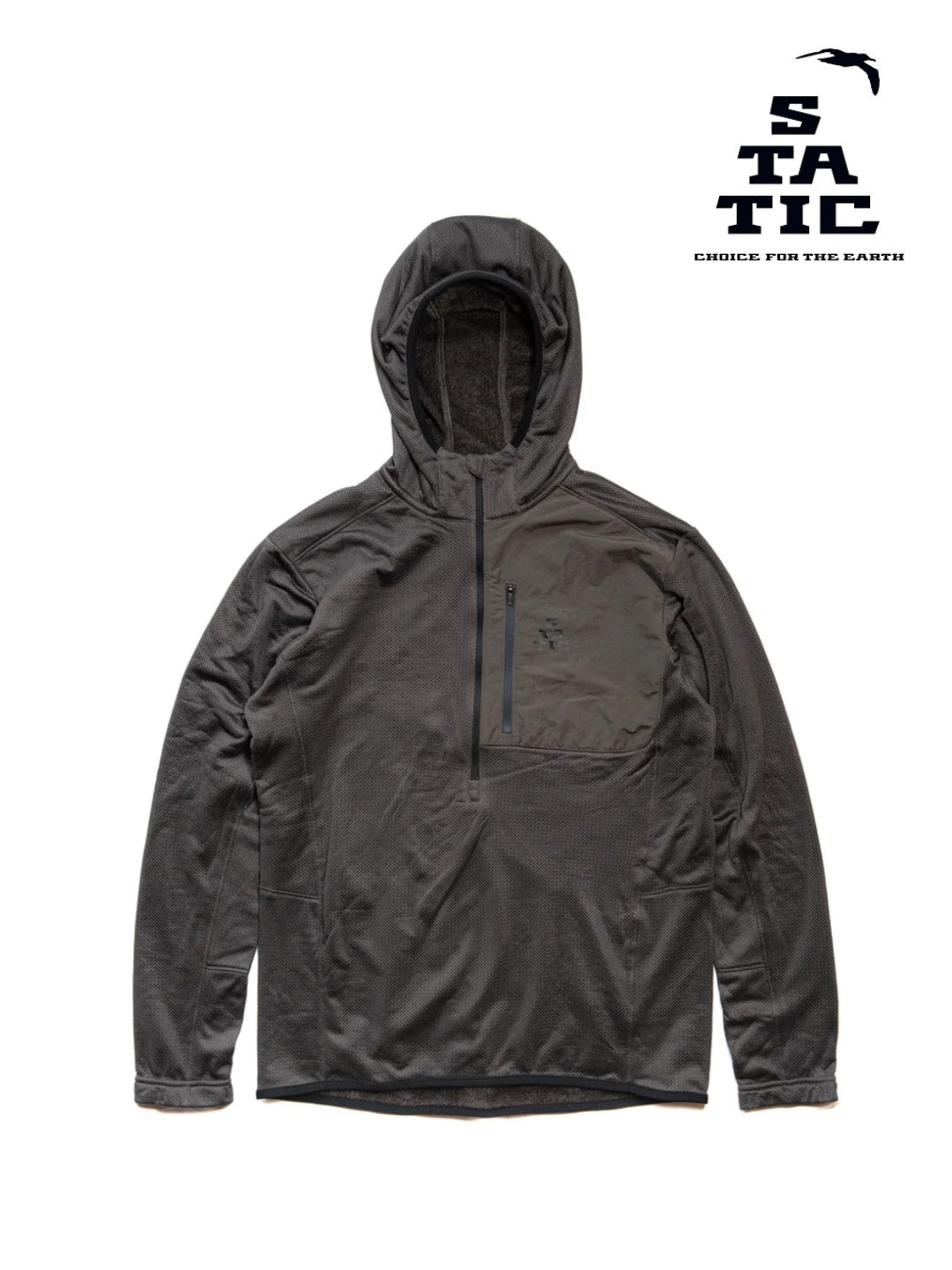 Adrift Half Zip Hoody #Off Black [24502]｜STATIC