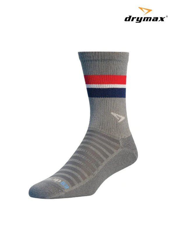 Running Lite-Mesh Crew #Dark Gray w/Red/White/Navy Stripes [DRY233-618099-GRY]｜DRYMAX
