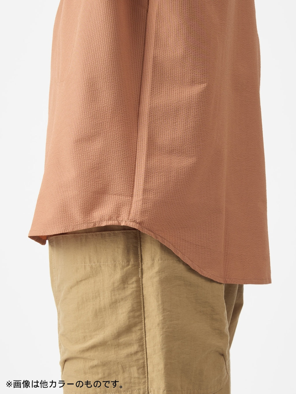 シアサッカーの半袖プルオーバーシャツ #カチイロ [21117]｜AXESQUIN