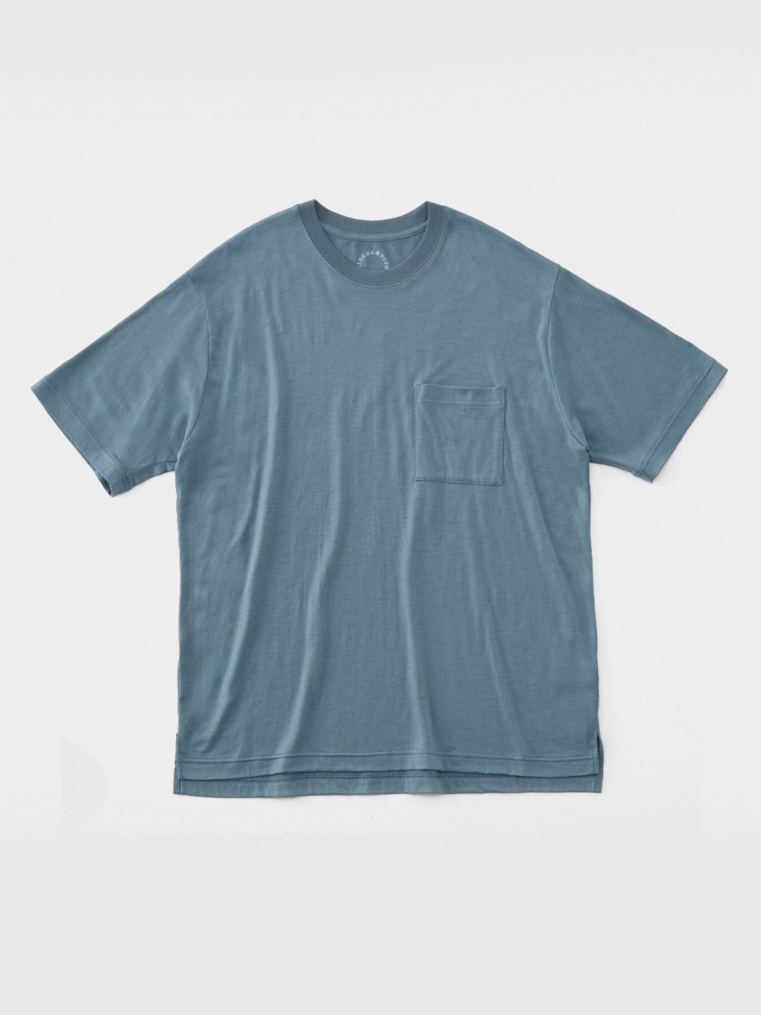 100% Light Merino Pocket T-shirt #Blue Gray｜山と道