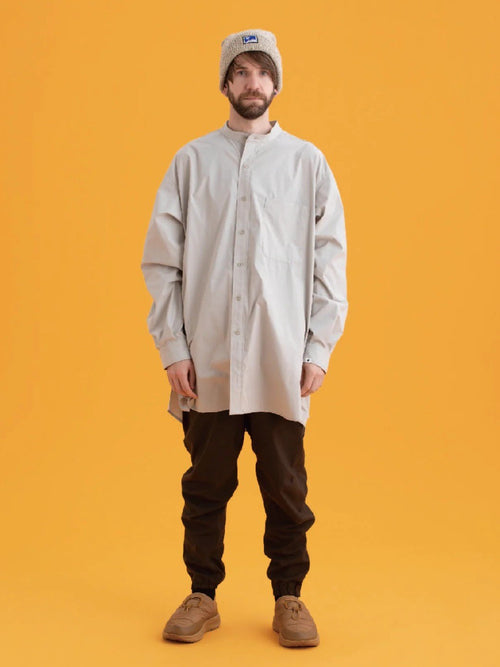 RELAX CAVE TYPEWRITER LONG BIG SHIRT #LIGHT BEIGE [PS232016]｜PAPERSKY WEAR