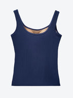 Ribbed 3D Bra Tank #Navy [NV25022]｜one nova