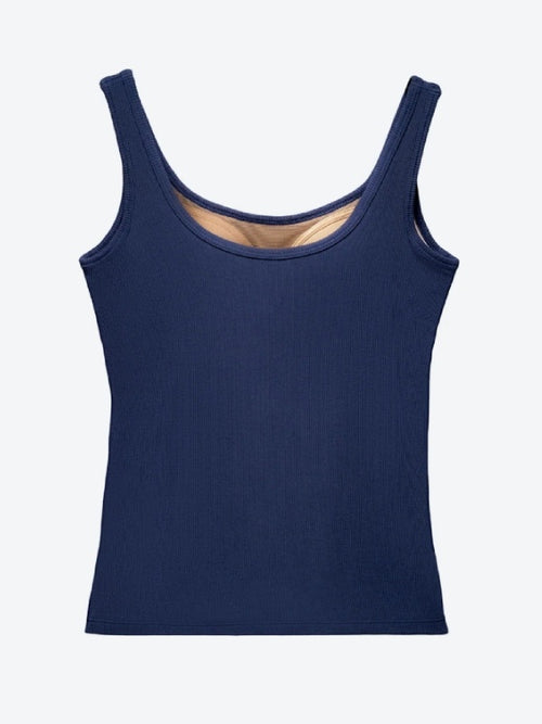 Ribbed 3D Bra Tank #Navy [NV25022]｜one nova