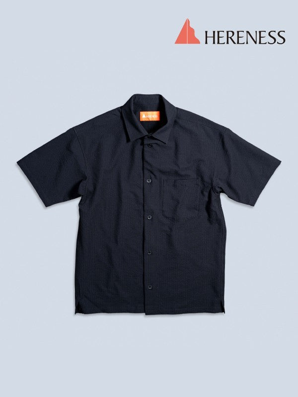 Outdoor Seersucker Shirt #BLACK [HU-30009]｜HERENESS