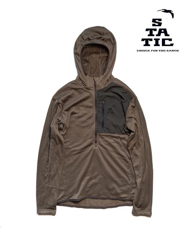 Adrift Half Zip Hoody #Touchwood [24502]｜STATIC