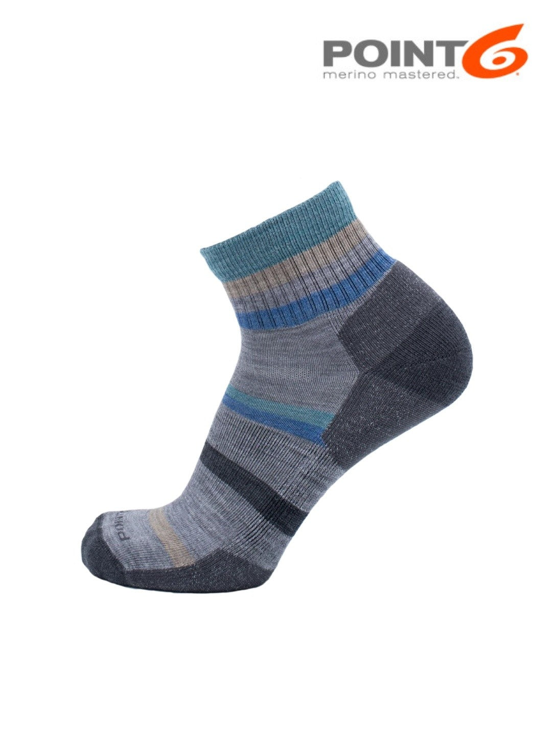 HIKING MIXED STRIPE LIGHT MINI CREW #Stone/Ocean [P62565]｜POINT6