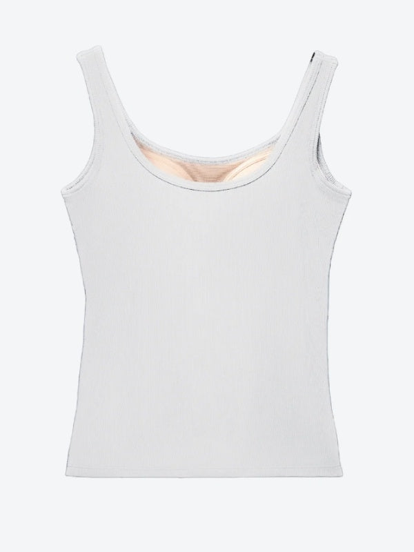 Ribbed 3D Bra Tank #Gray [NV25022]｜one nova