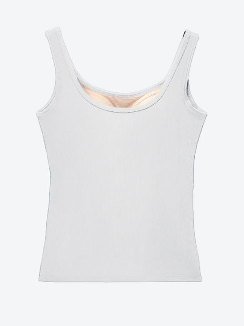 Ribbed 3D Bra Tank #Gray [NV25022]｜one nova