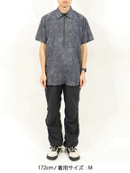 TRIPLE CROWN ZIP DOWN SHORT SLEEVE #ABSTRACT BLACK TOPO [TC’BD-USS]｜Jolly Gear
