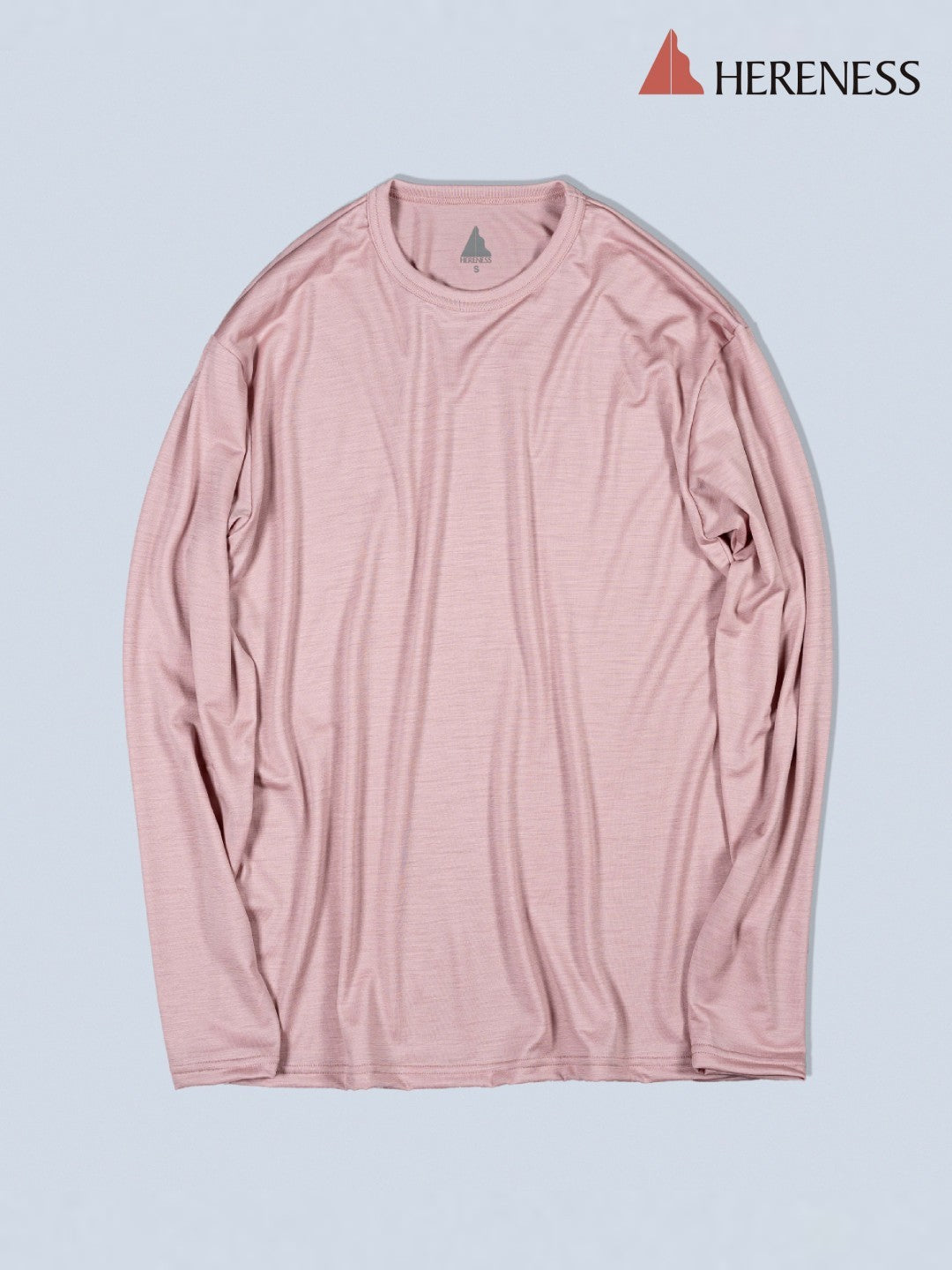 Smooth Wool T-Shirt Long Sleeve 2 #Pale Plum｜HERENESS