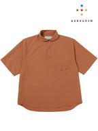 シアサッカーの半袖プルオーバーシャツ #レンガイロ [21117]｜AXESQUIN