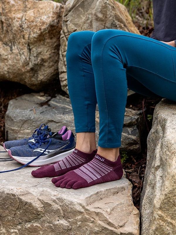 ラン ライトウェイト ノーショウ ウール #ガーネット [261610]｜injinji