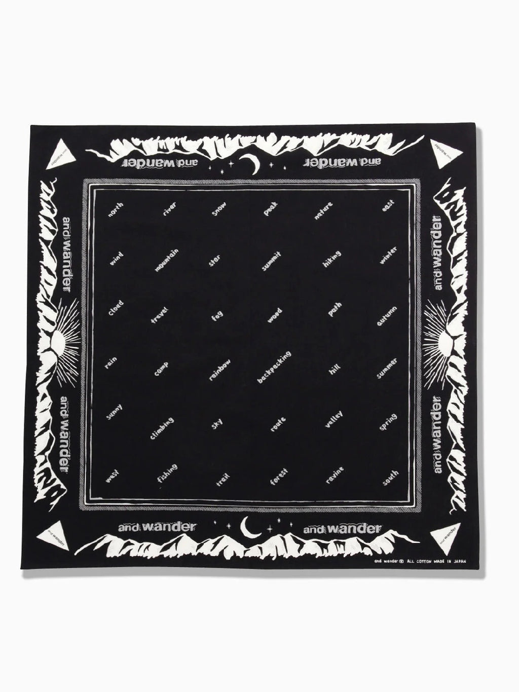 reflective words bandanna #Black [5987264]｜and wander