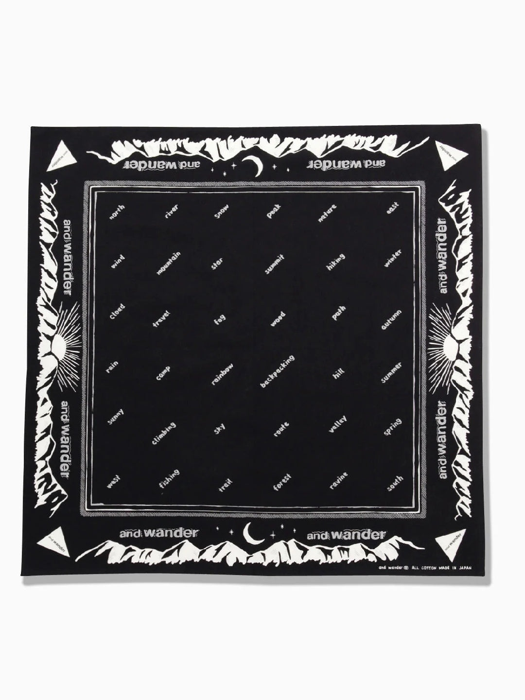 reflective words bandanna #Black [5987264]｜and wander