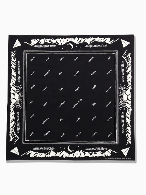reflective words bandanna #Black [5987264]｜and wander