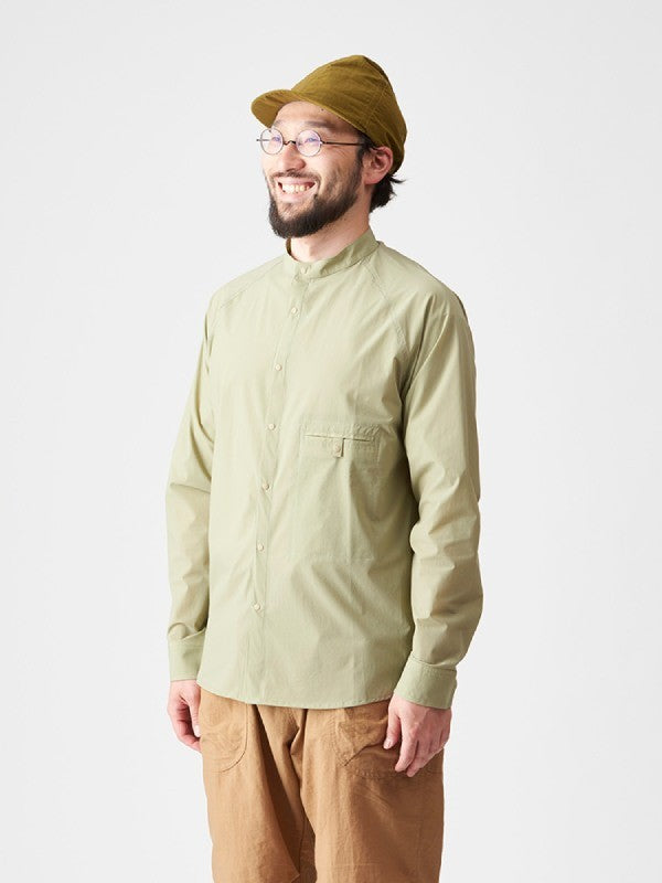 ソフトシェルのバンドカラーシャツ #ヤマバトイロ [021067]｜AXESQUIN