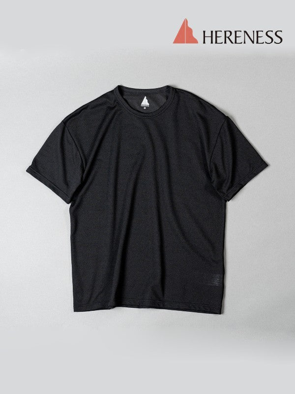 WOOL MESH T-SHIRT #Black [hu-10010]｜HERENESS – moderate