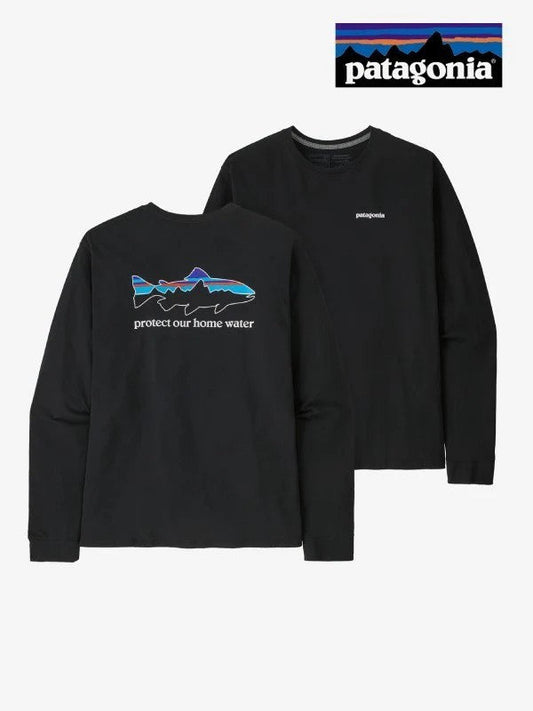 Men's L/S Home Water Trout Responsibili-Tee #BLK [37574]｜patagonia