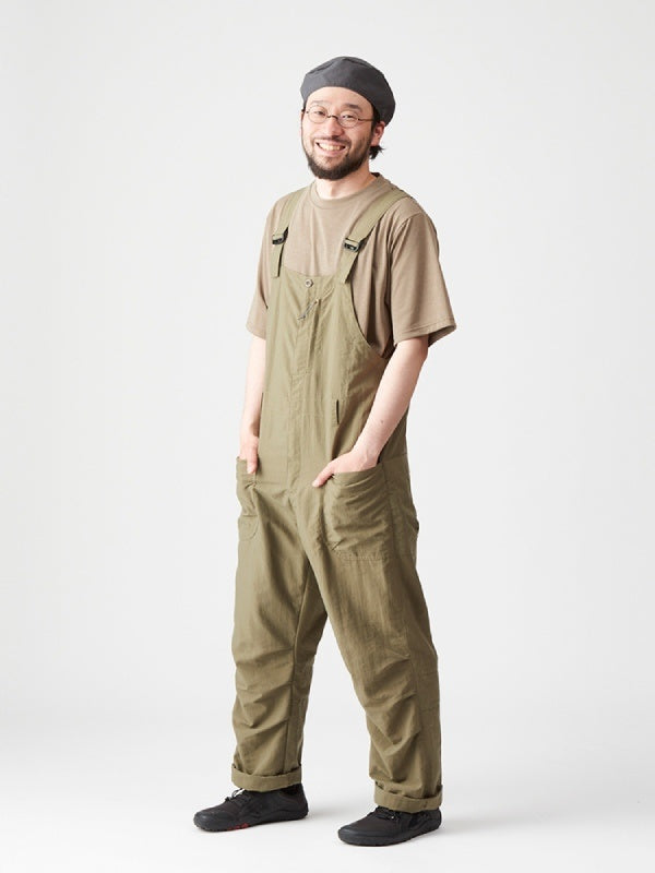タッサーナイロンのオーバーオール #オリーブネズミ [022025]｜AXESQUIN