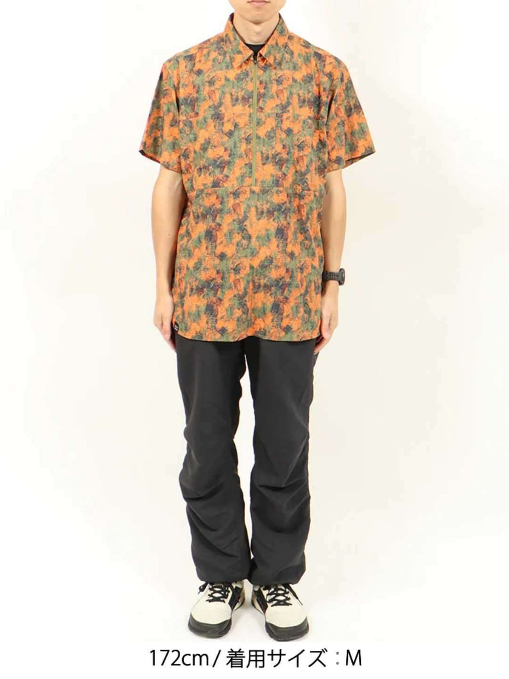 TRIPLE CROWN ZIP DOWN SHORT SLEEVE #ABSTRACT ORANGE CAMO [TC’BD-USS]｜Jolly Gear
