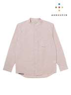 ギンガムサッカーのバンドカラーシャツ #コスモス [21116]｜AXESQUIN