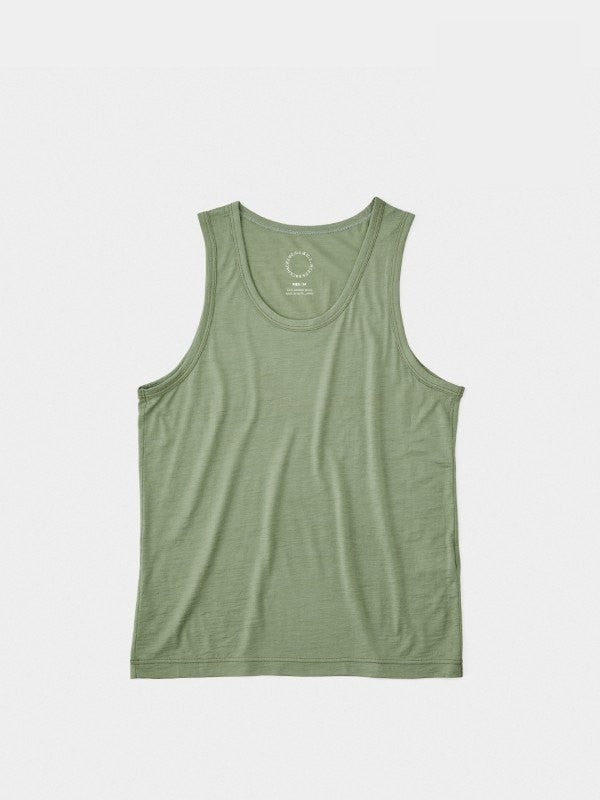 Men's 100% Light Merino Tank Top #Olive｜山と道