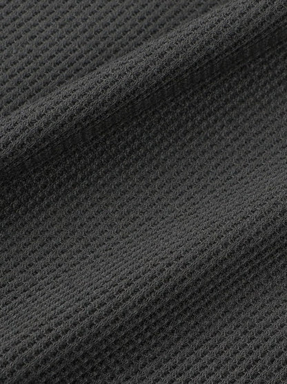 MERINO WAFFLE LONG T-SHIRTS #BLACK [PS232018]｜PAPERSKY WEAR
