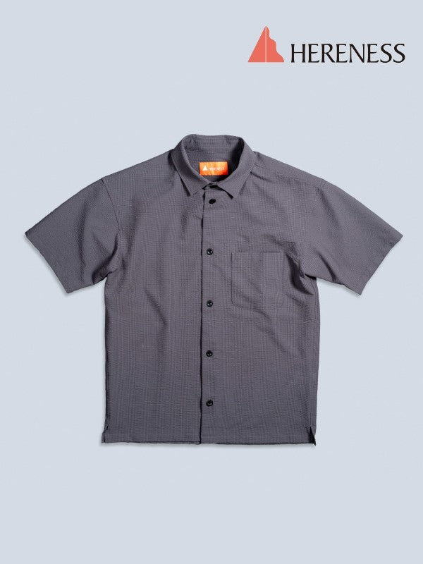 Outdoor Seersucker Shirt #GRAY [HU-30009]｜HERENESS
