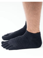 五趾襪迷你中筒 Axio 羊毛 #黑色 [YUB233-030025-BLK]｜YUBI 襪子